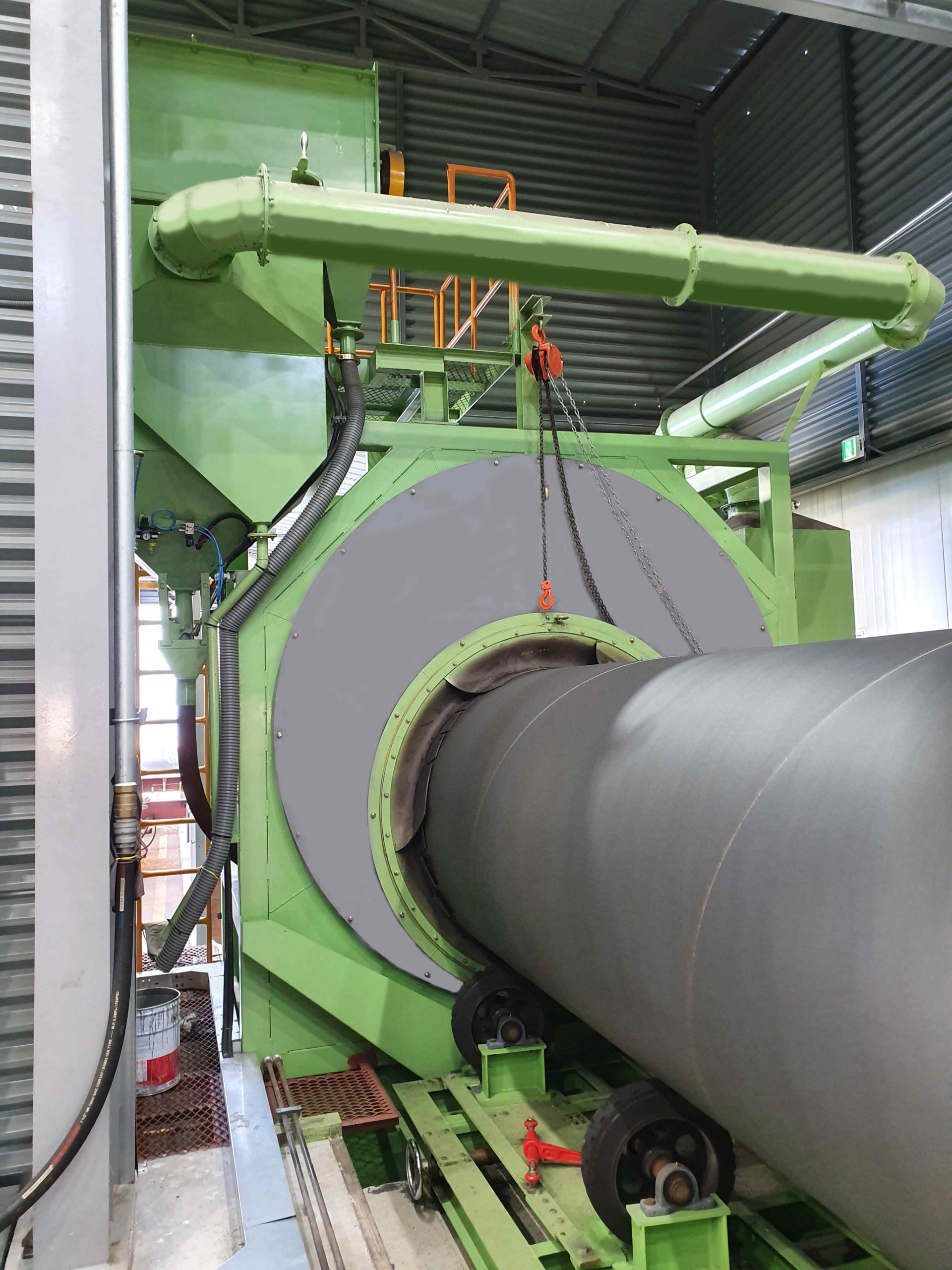 PIPE OUT SIDE DESCALING SHOT M/C